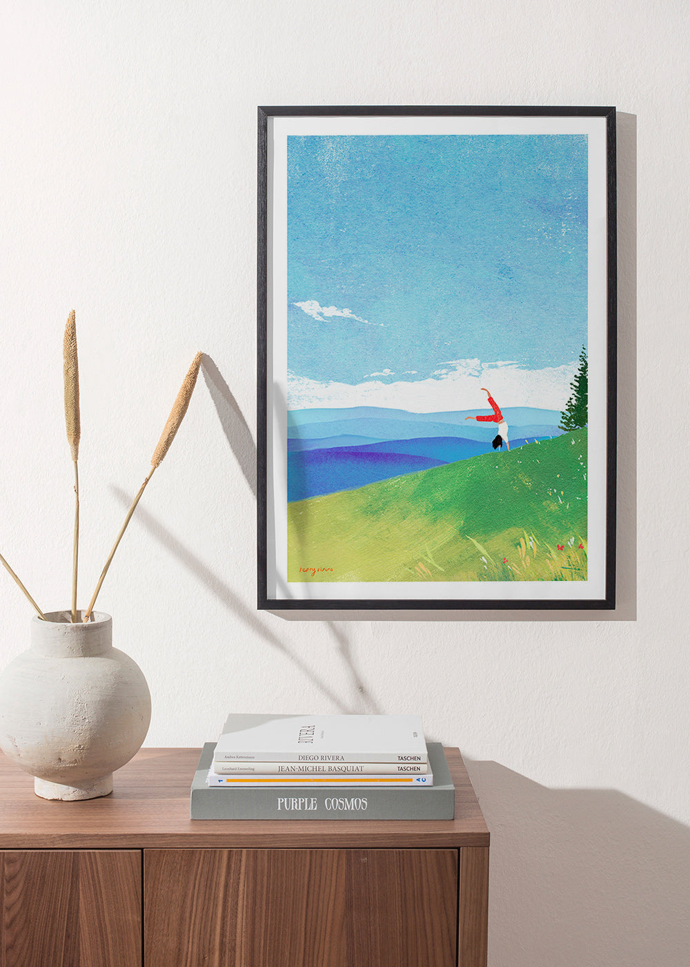 Landschap kunst met handstand op heuvel – Product1