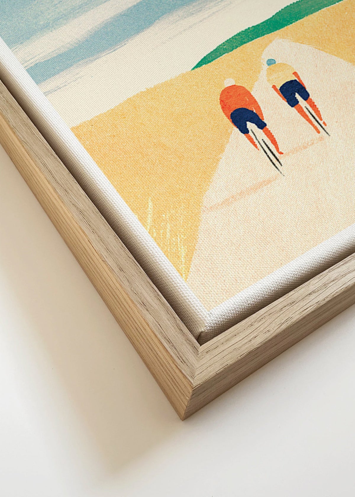 Sportkunst: twee fietsers op een landweg – Canvas detail