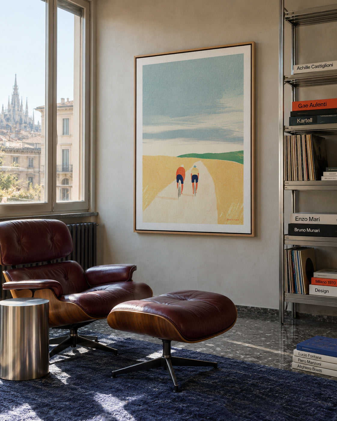 Cycle buddies - Framed canvas in an interior