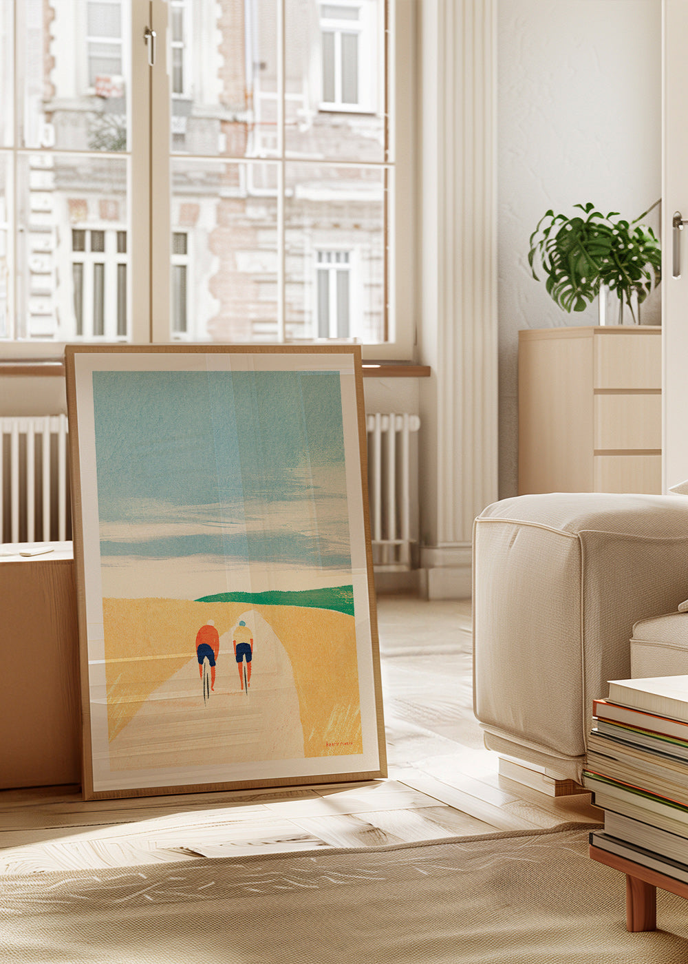 Sportkunst: twee fietsers op een landweg – Product1
