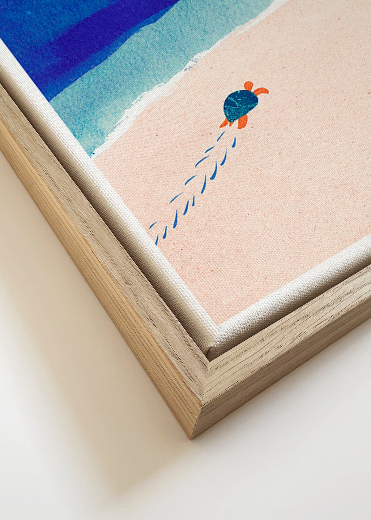 Illustratie schildpad op het strand – Canvas detail