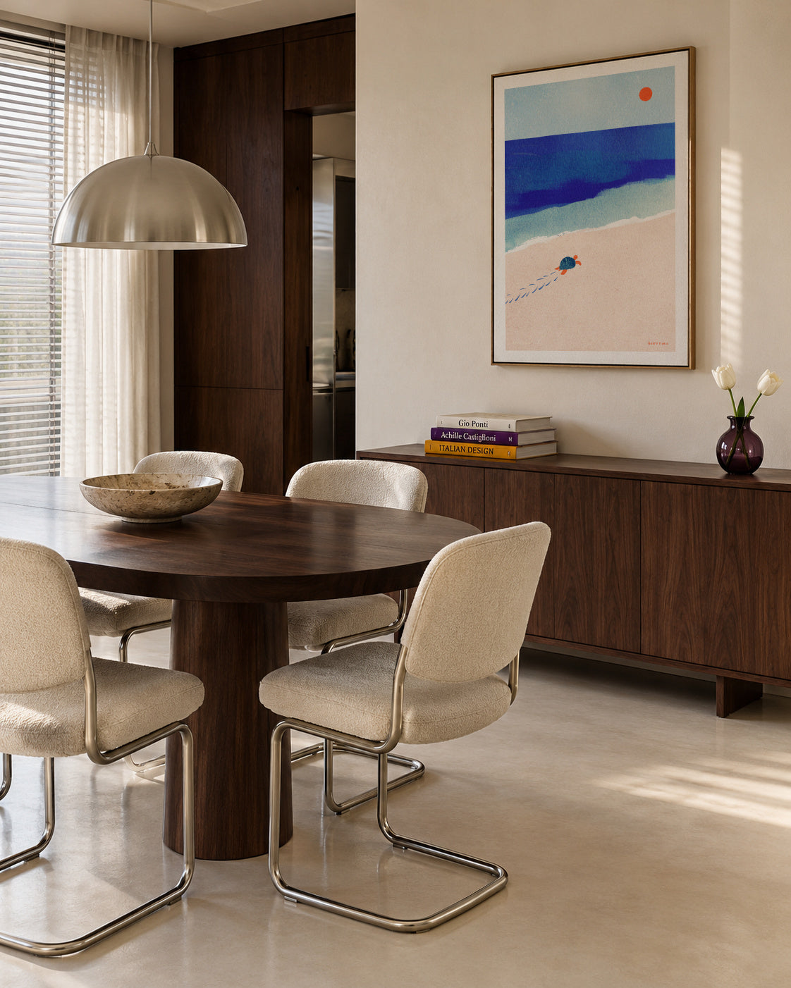 Following the sun - Framed canvas in an interior