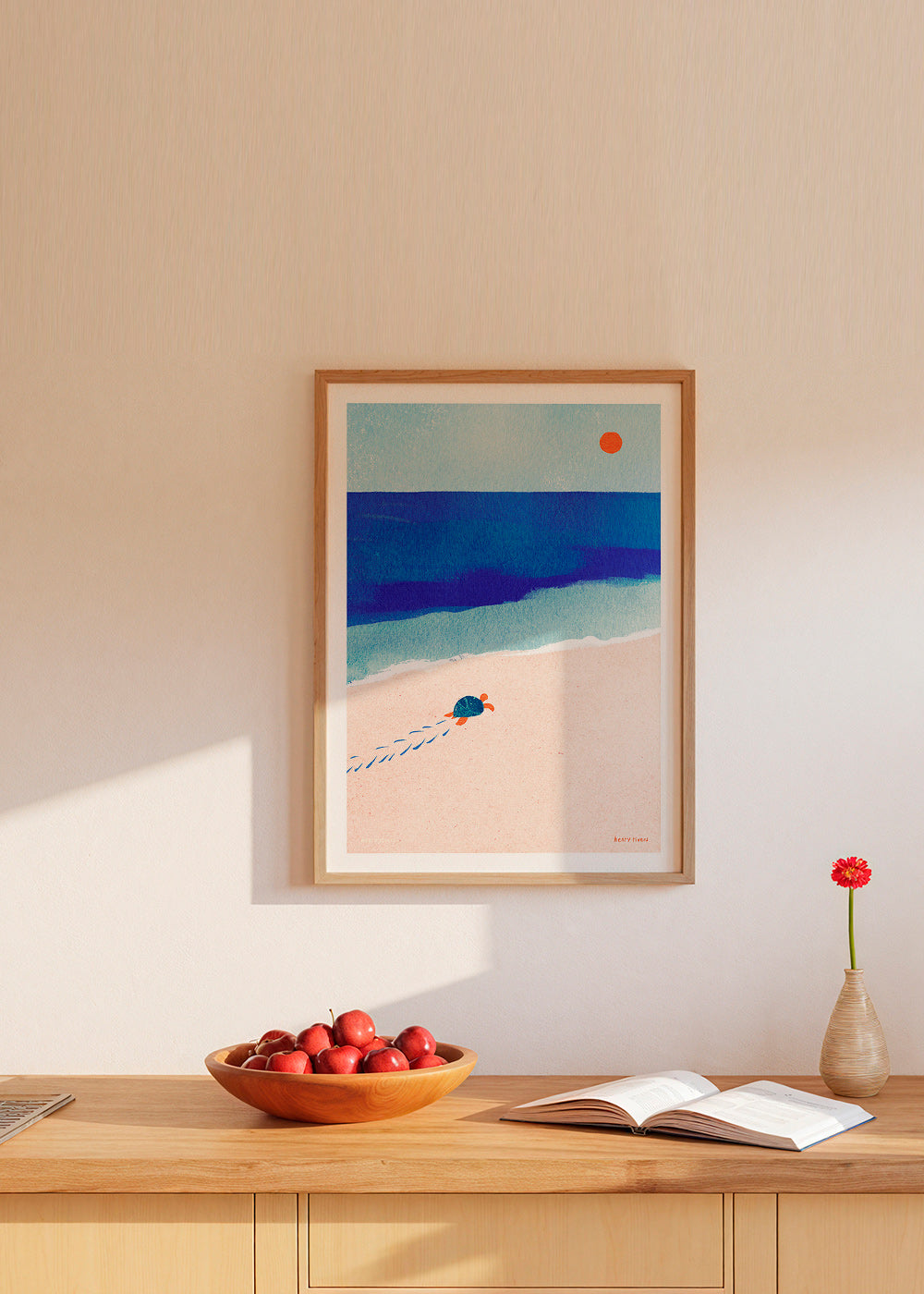 Illustratie schildpad op het strand – Product1