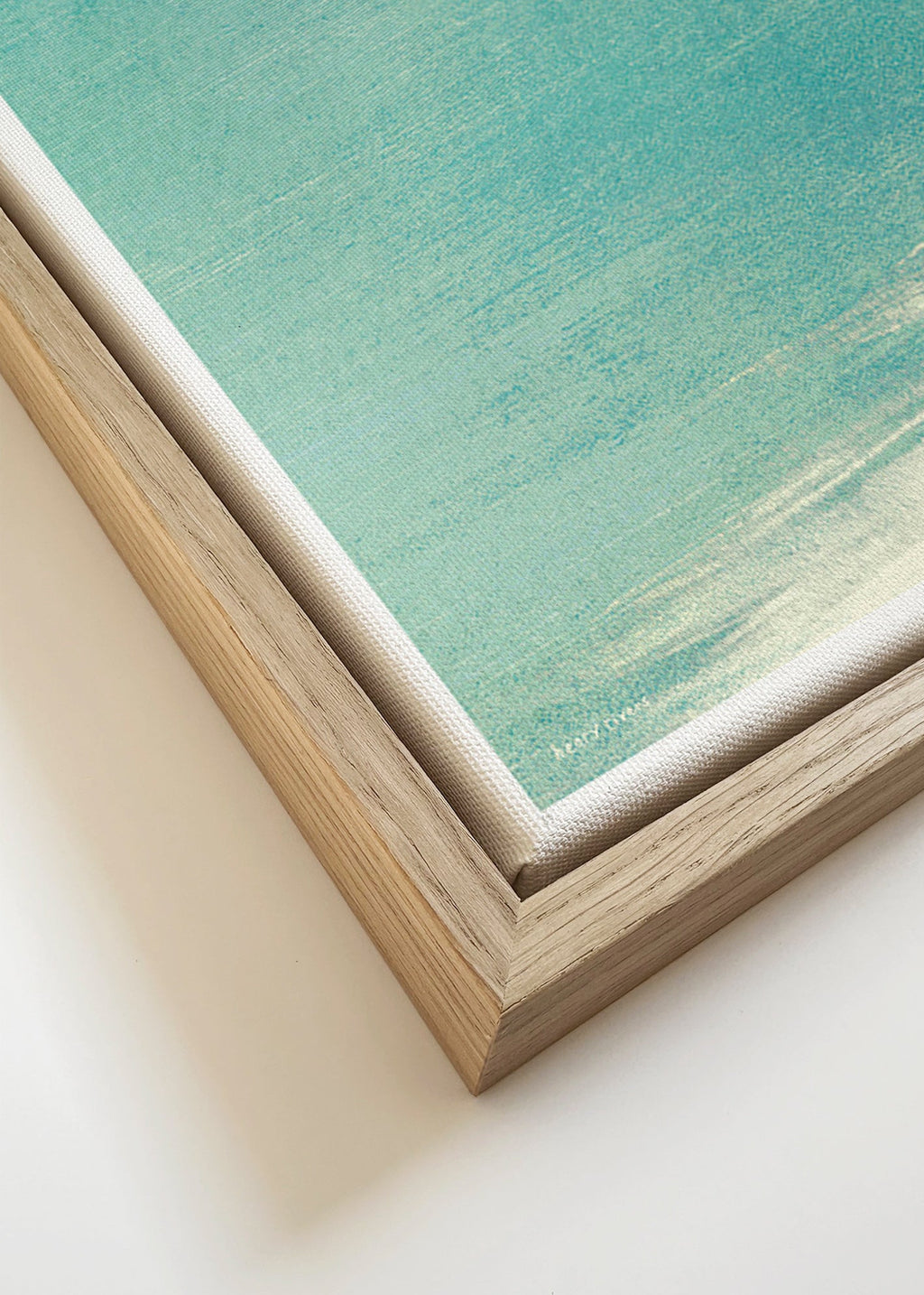 Landschap kunst: zwemmer op kalme horizon – Canvas detail