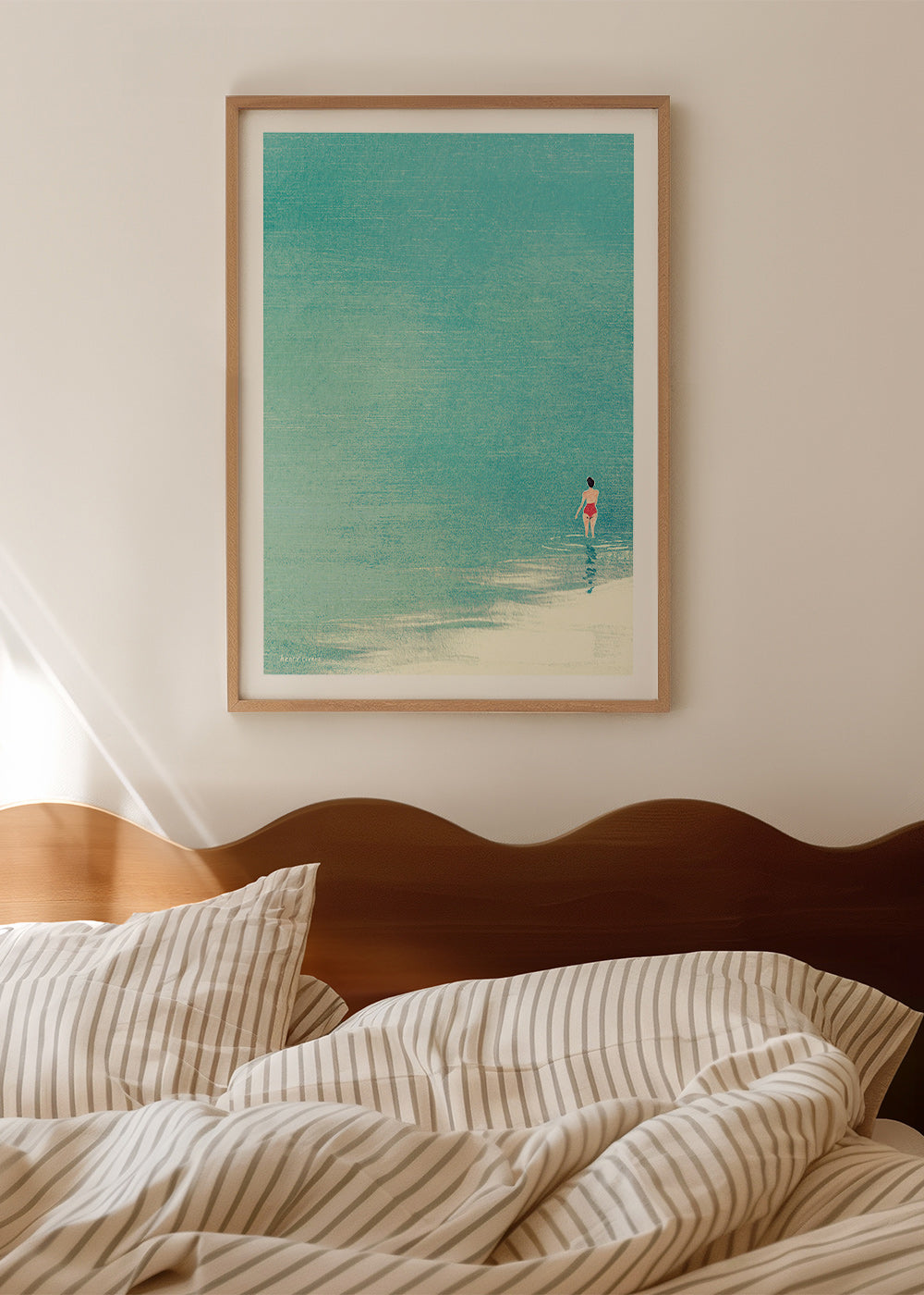 Landschap kunst: zwemmer op kalme horizon – Product2