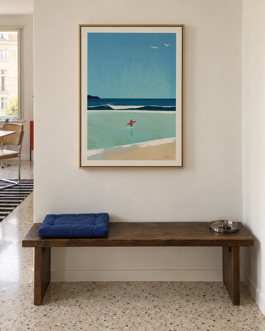 Morning surf - Framed canvas in an interior