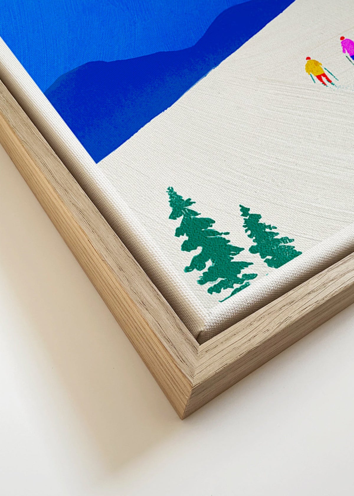 Sportkunst: twee skiërs op de helling – Canvas detail