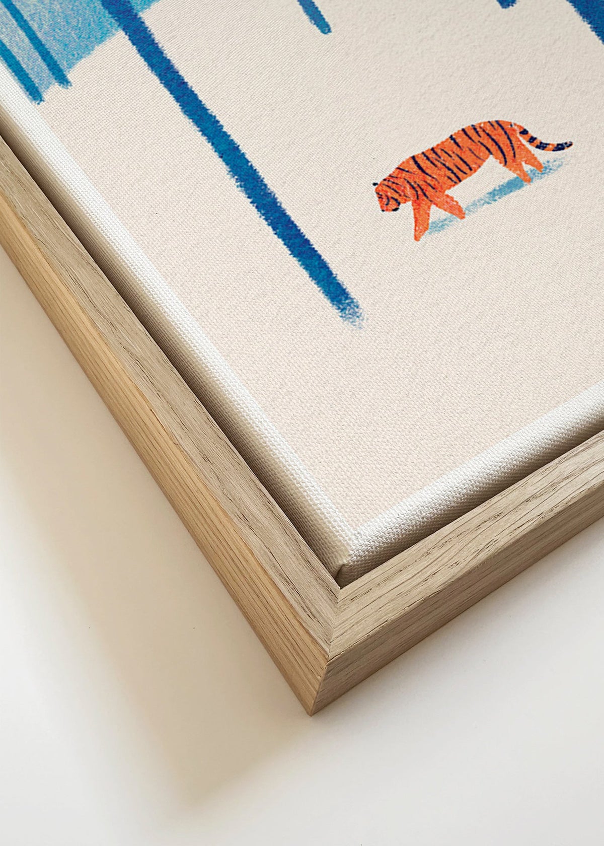 Dierenposter tijger in de sneeuw – Canvas detail