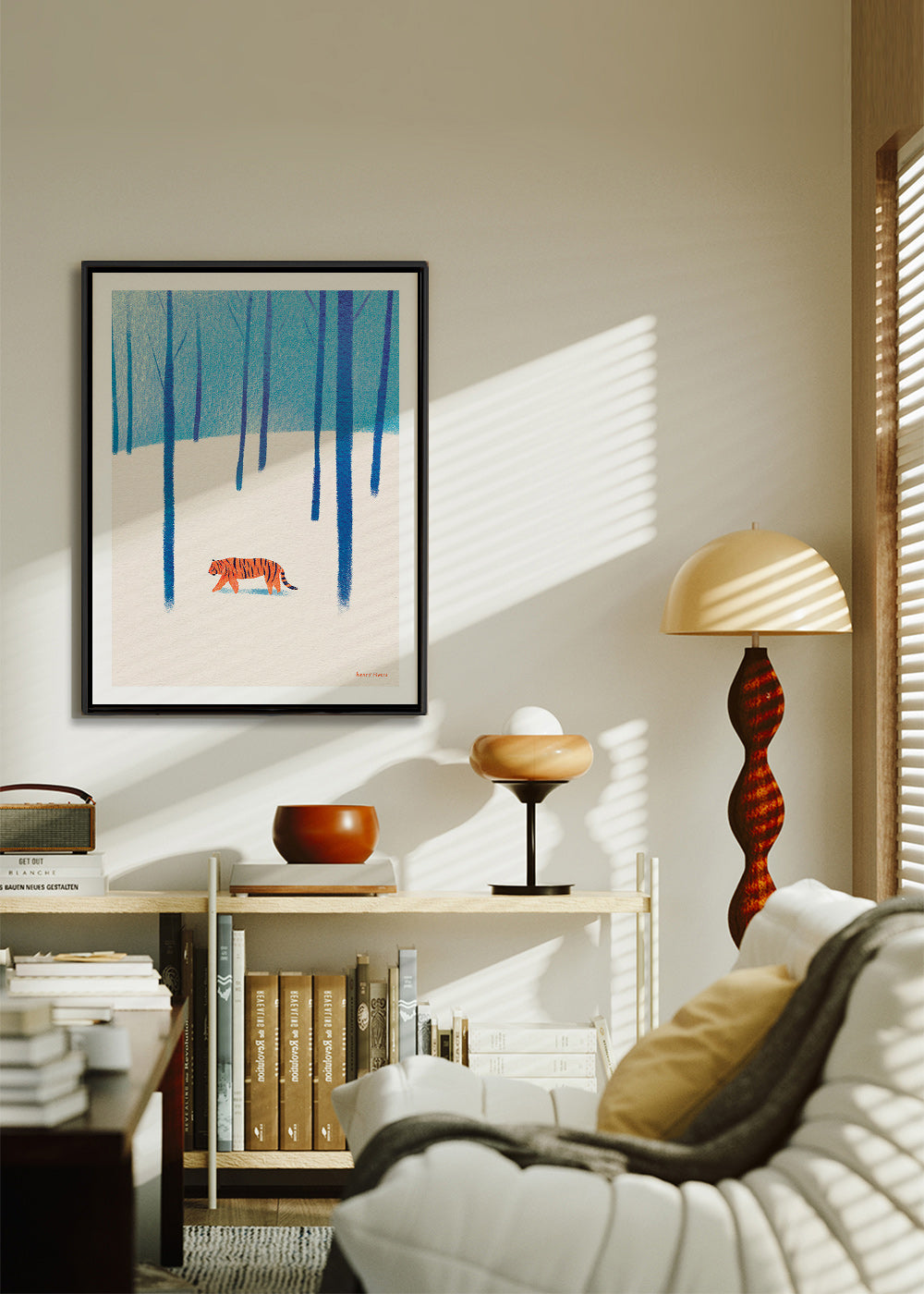 Dierenposter tijger in de sneeuw – Canvas2