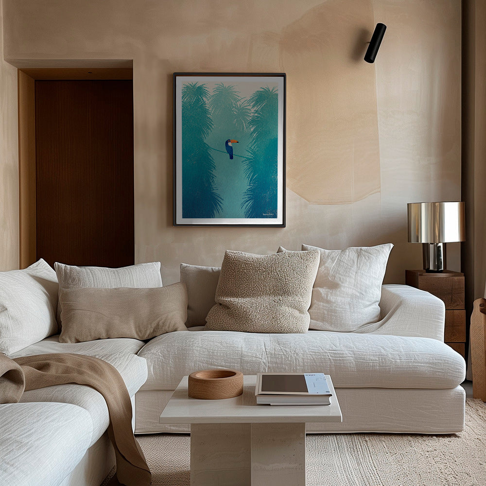 Toekan op tropische tak poster – Canvas1