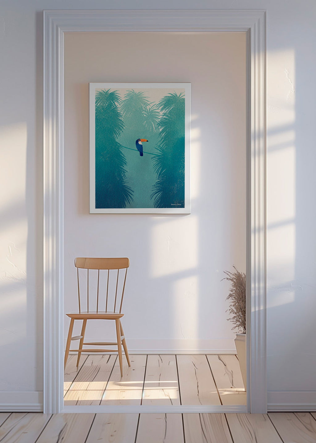 Toekan op tropische tak poster – Canvas