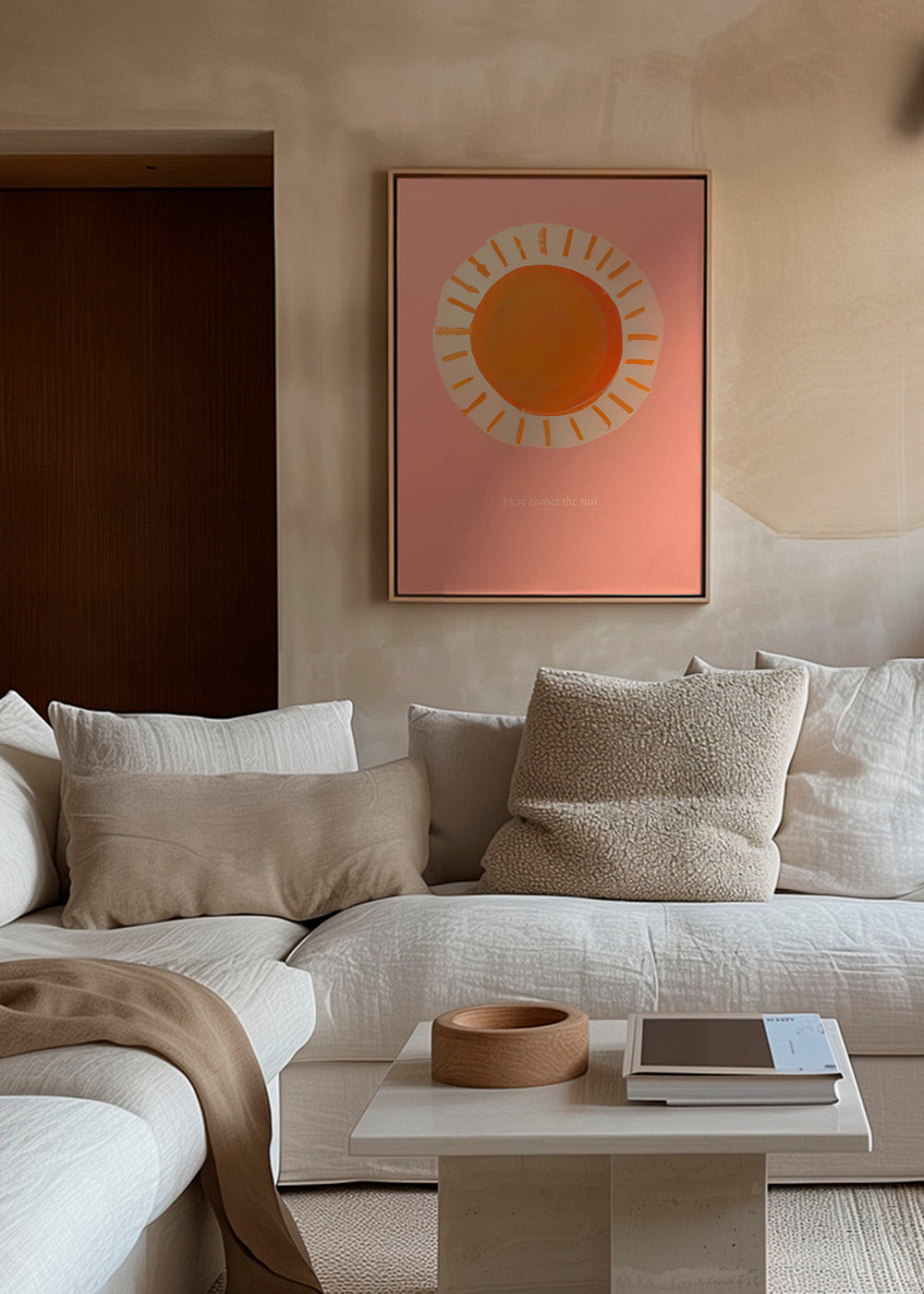 Illustratie zon minimalistisch roze
