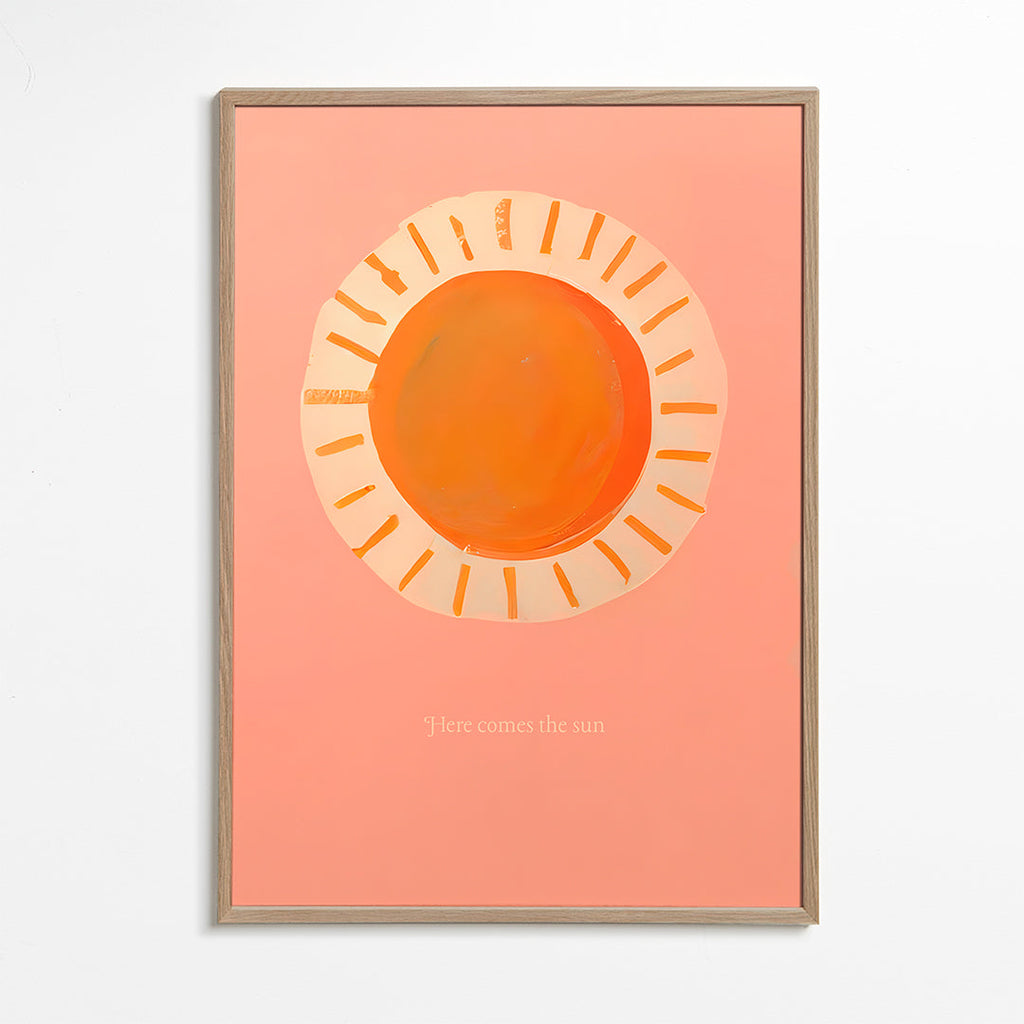 Illustratie zon minimalistisch roze
