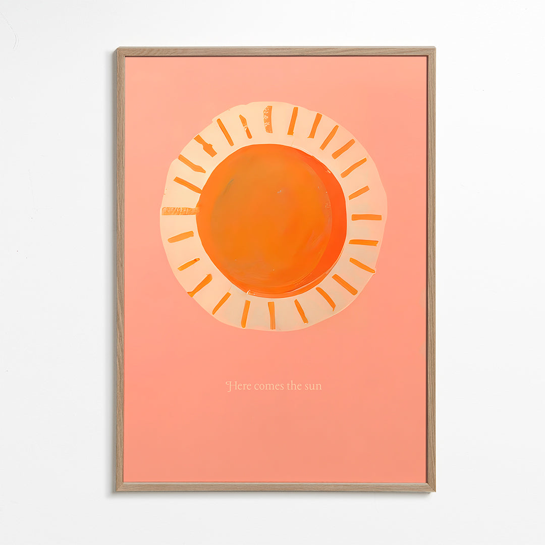 Illustratie zon minimalistisch roze