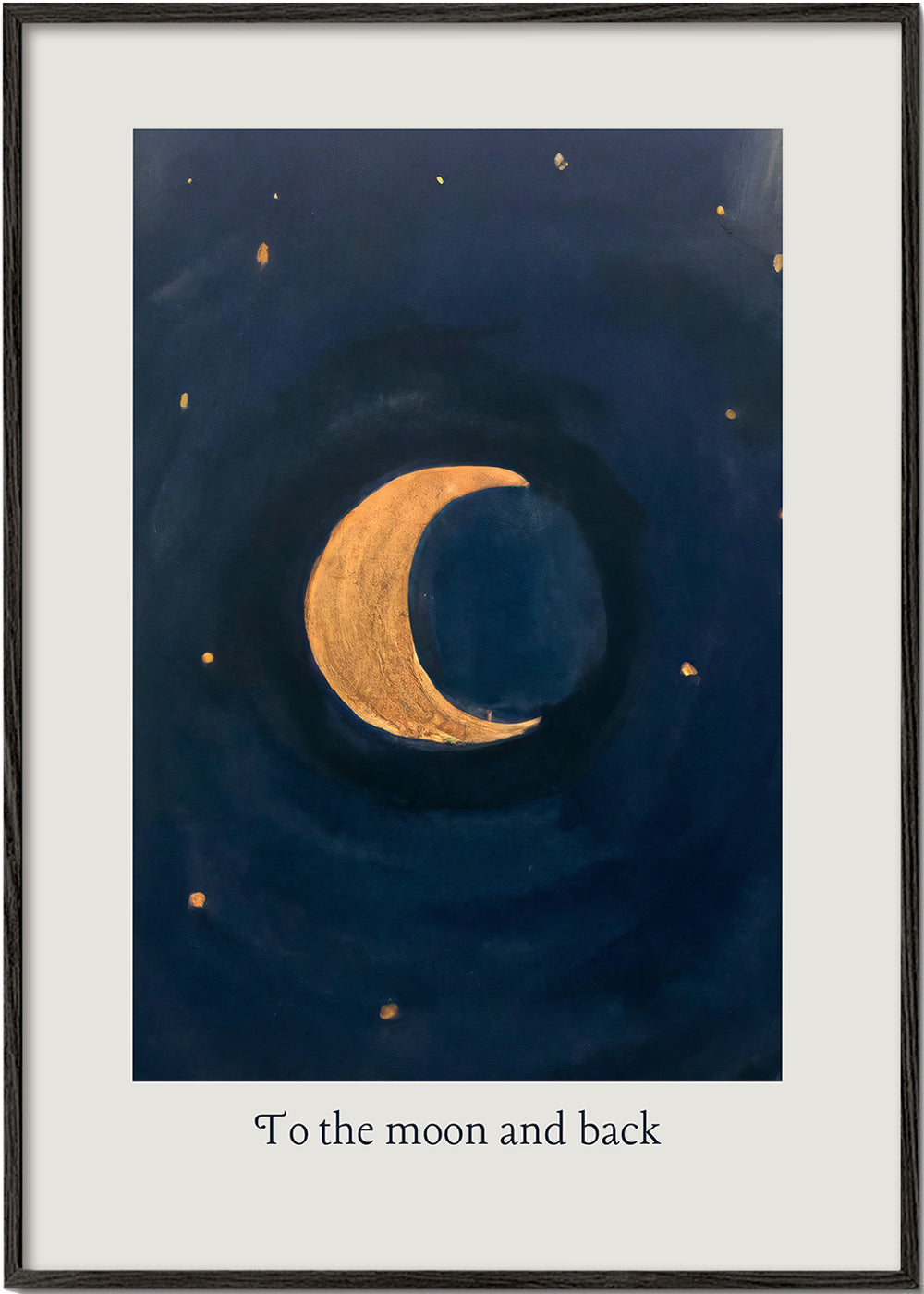 Maanillustratie met gouden halve maan