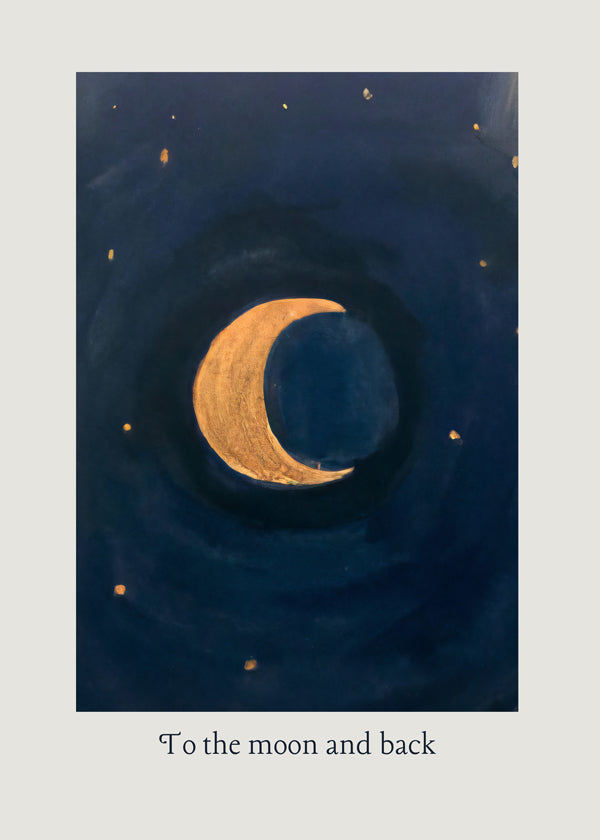 Maanillustratie met gouden halve maan