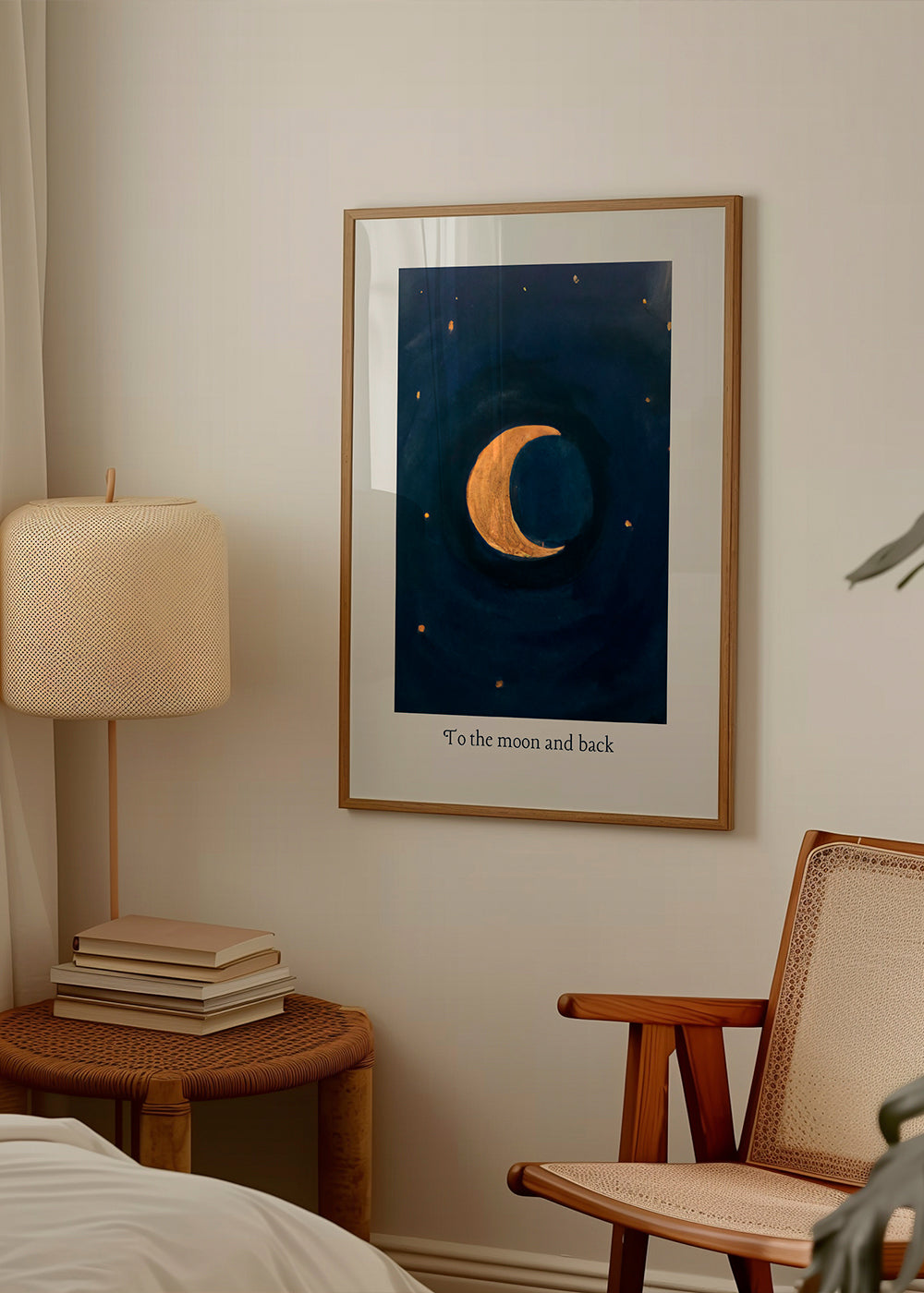 Maanillustratie met gouden halve maan