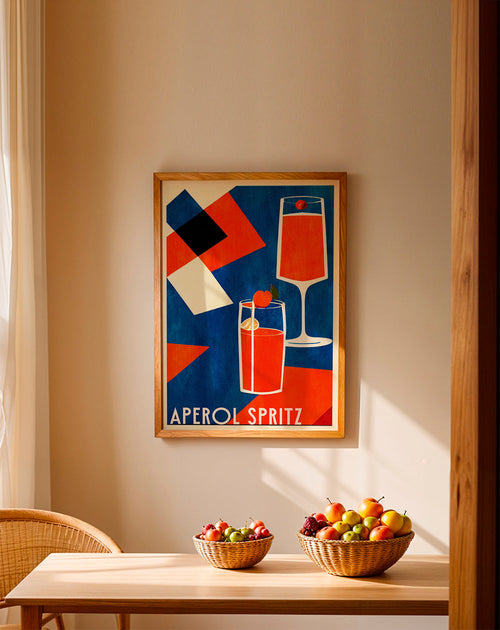 Keuken kunst Aperol Spritz geometrische poster