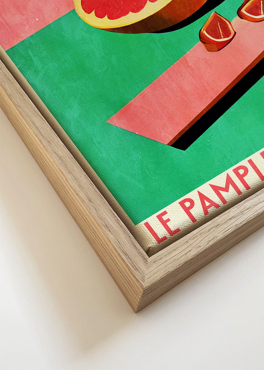 Keuken kunst pompelmoes poster in retrostijl