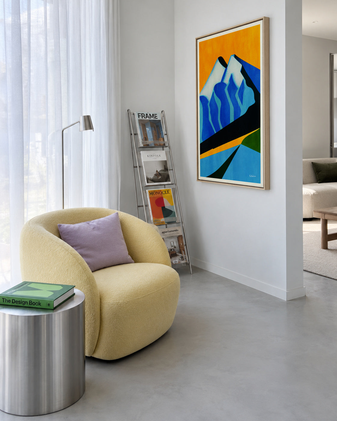 Mont Blanc, 1931 - Framed canvas in an interior