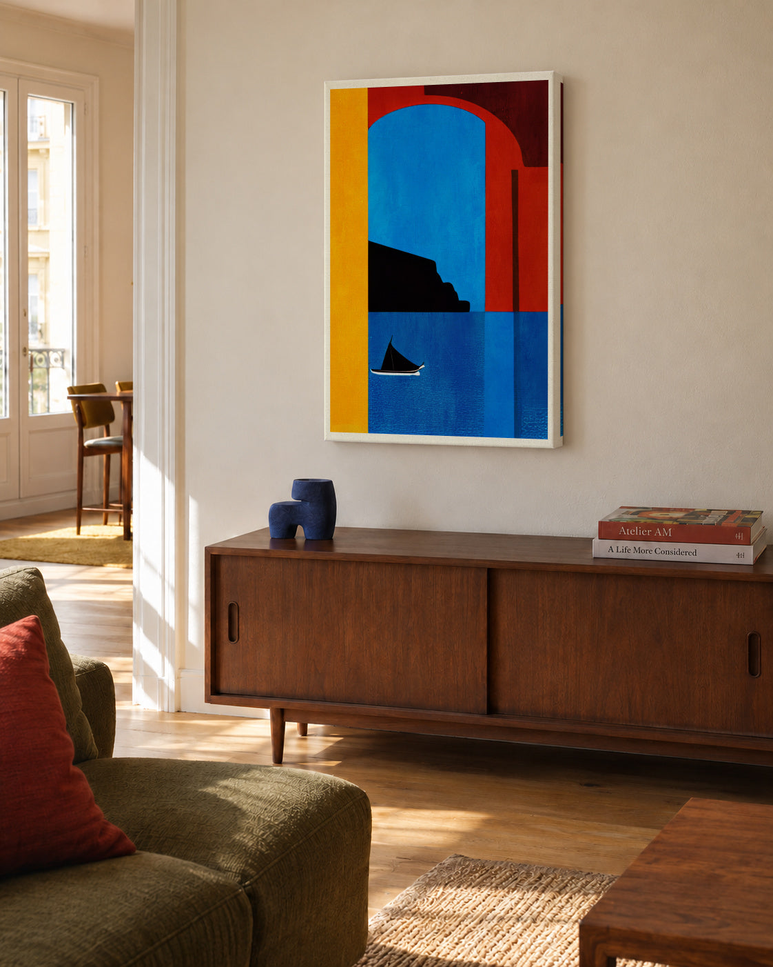 Sunset Cruise In Italy - Unframed canvas in an interior