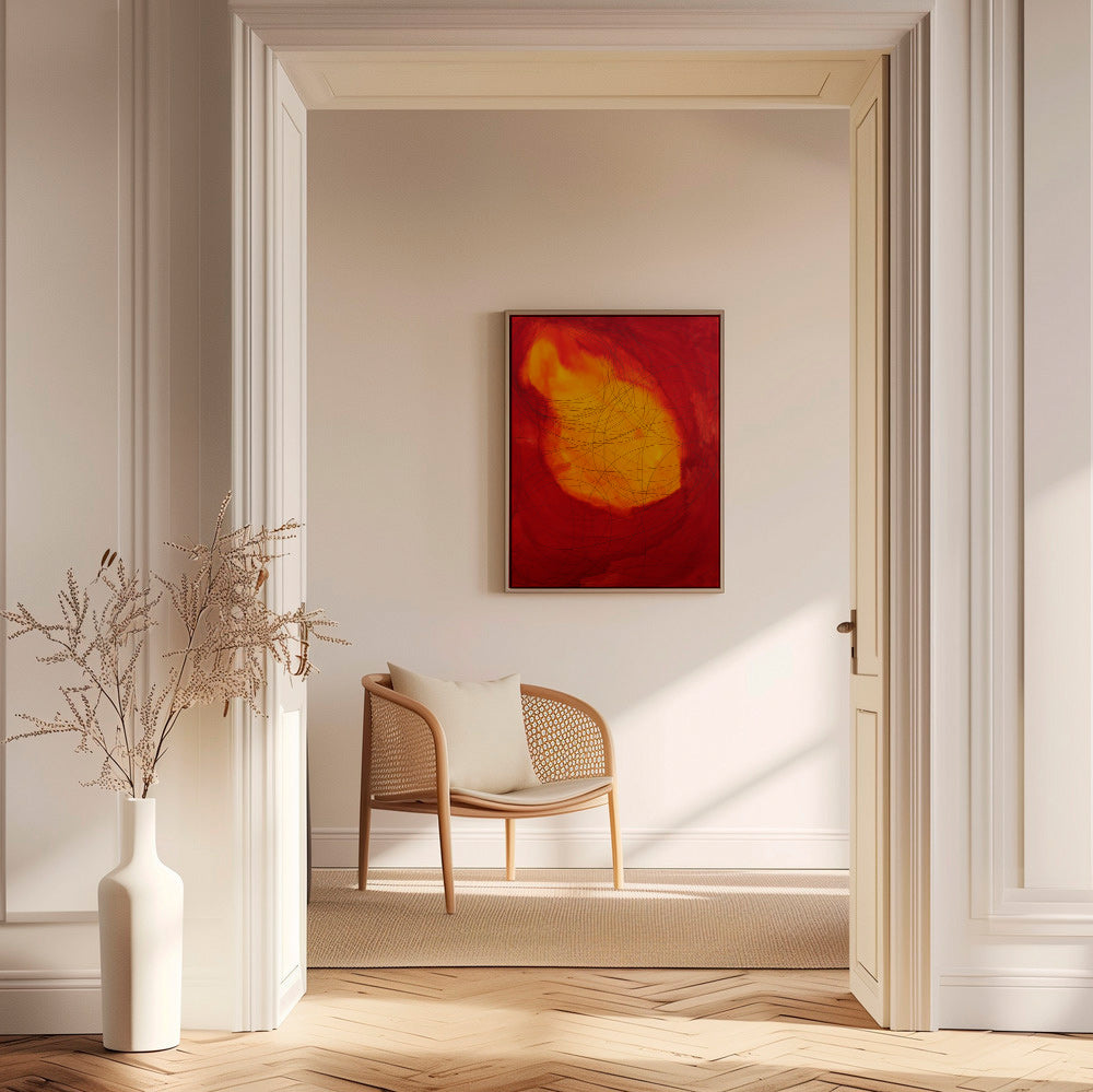 Abstract kunst in rood en geel – Canvas1