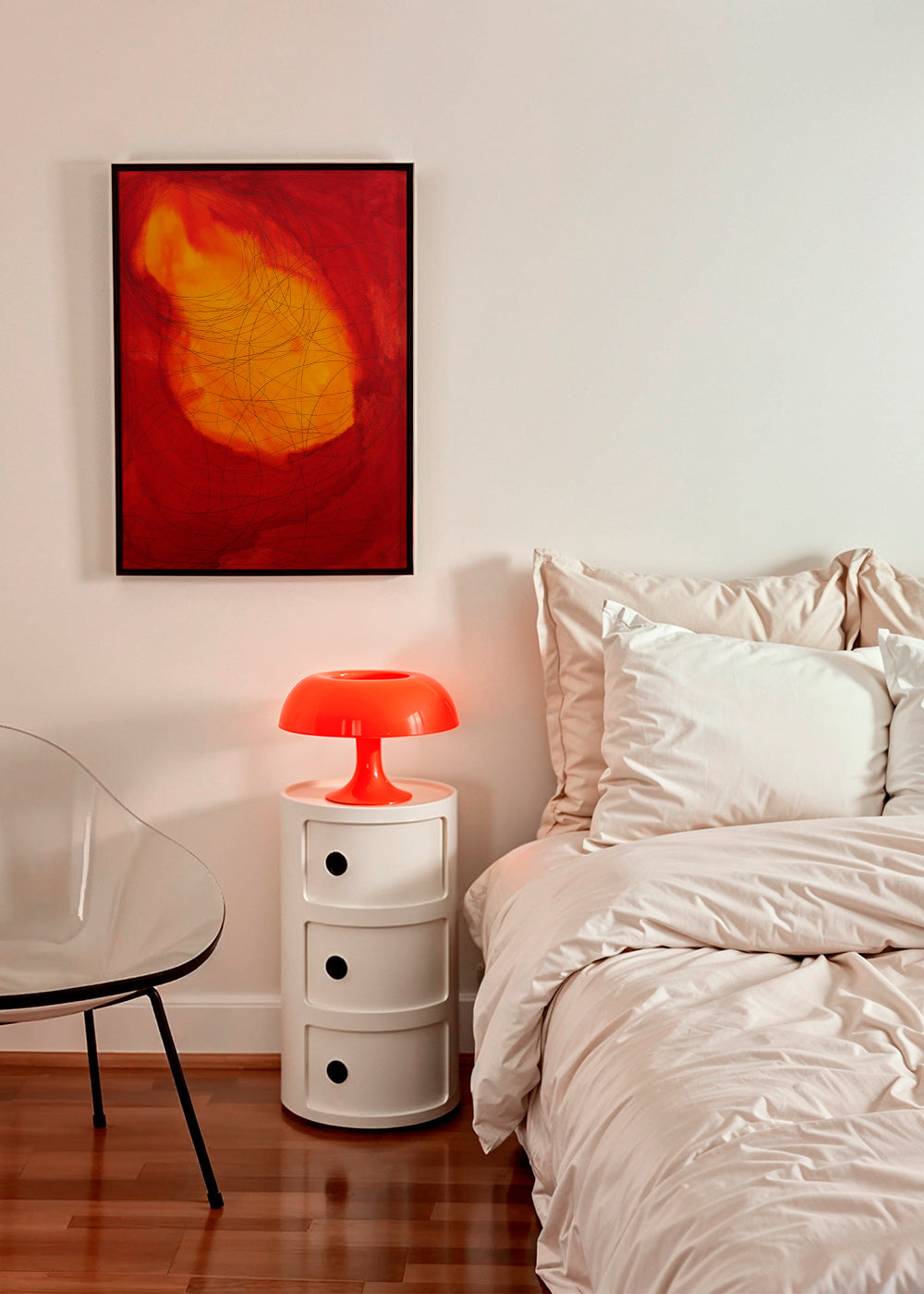 Abstract kunst in rood en geel – Product1