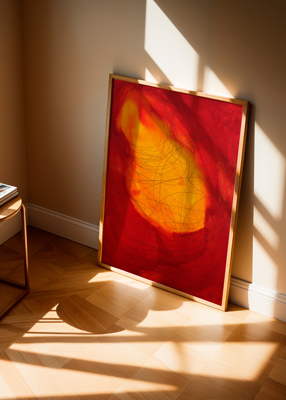 Abstract kunst in rood en geel – Product2