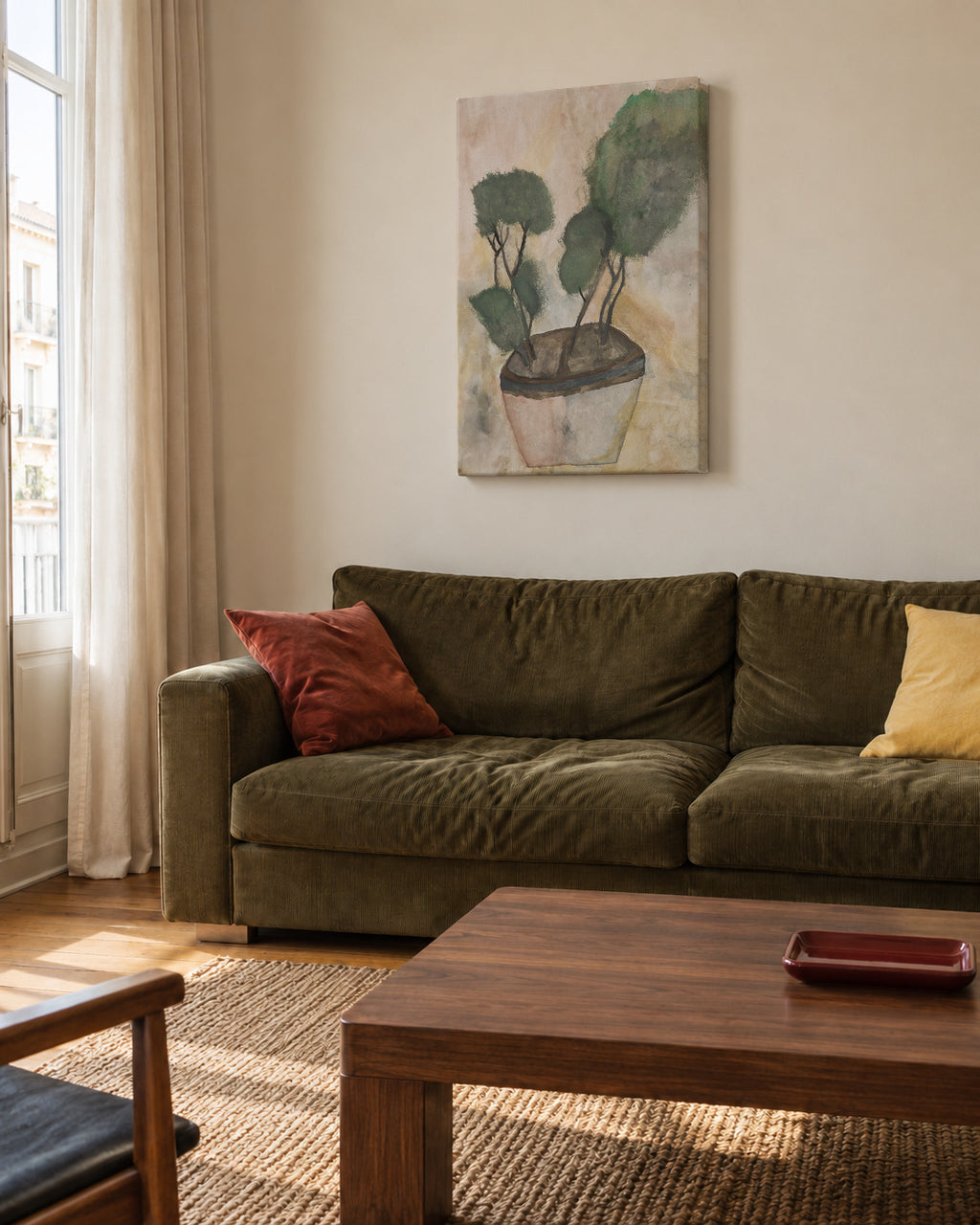 Un quadre imponent - Aina Fuster - Unframed canvas in an interior