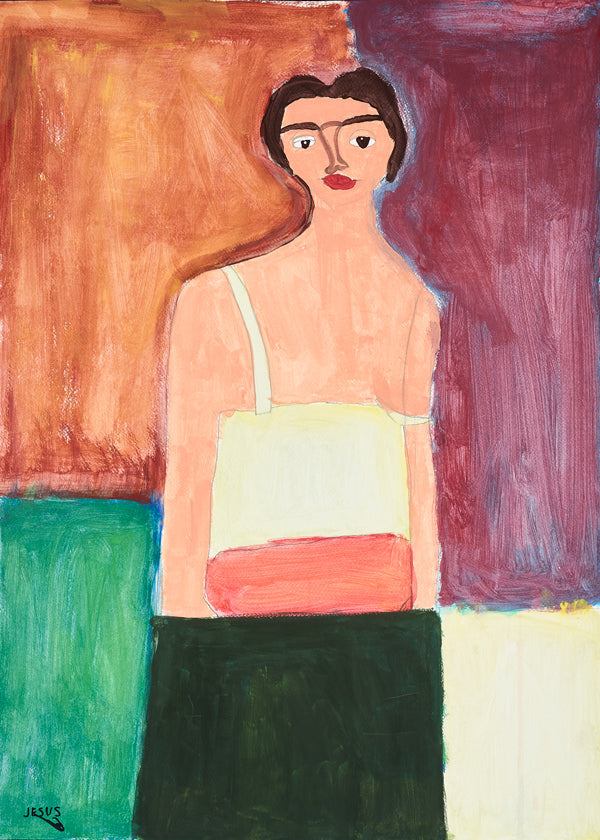 Illustratie: vrouwelijk portret in kleurvlakken