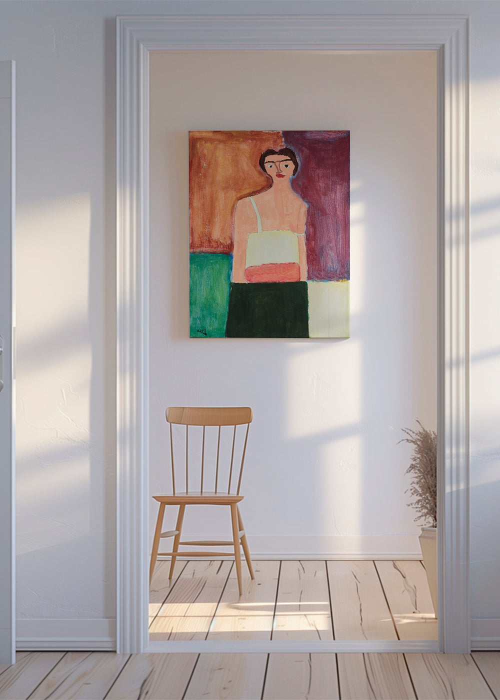 Illustratie: vrouwelijk portret in kleurvlakken