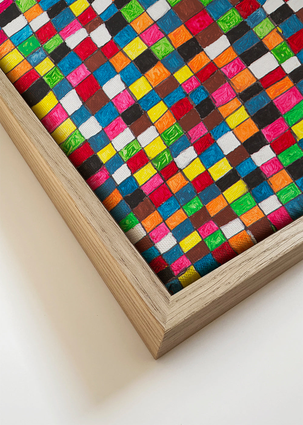 Geometrisch kunstwerk: kleurrijk mozaïekraster