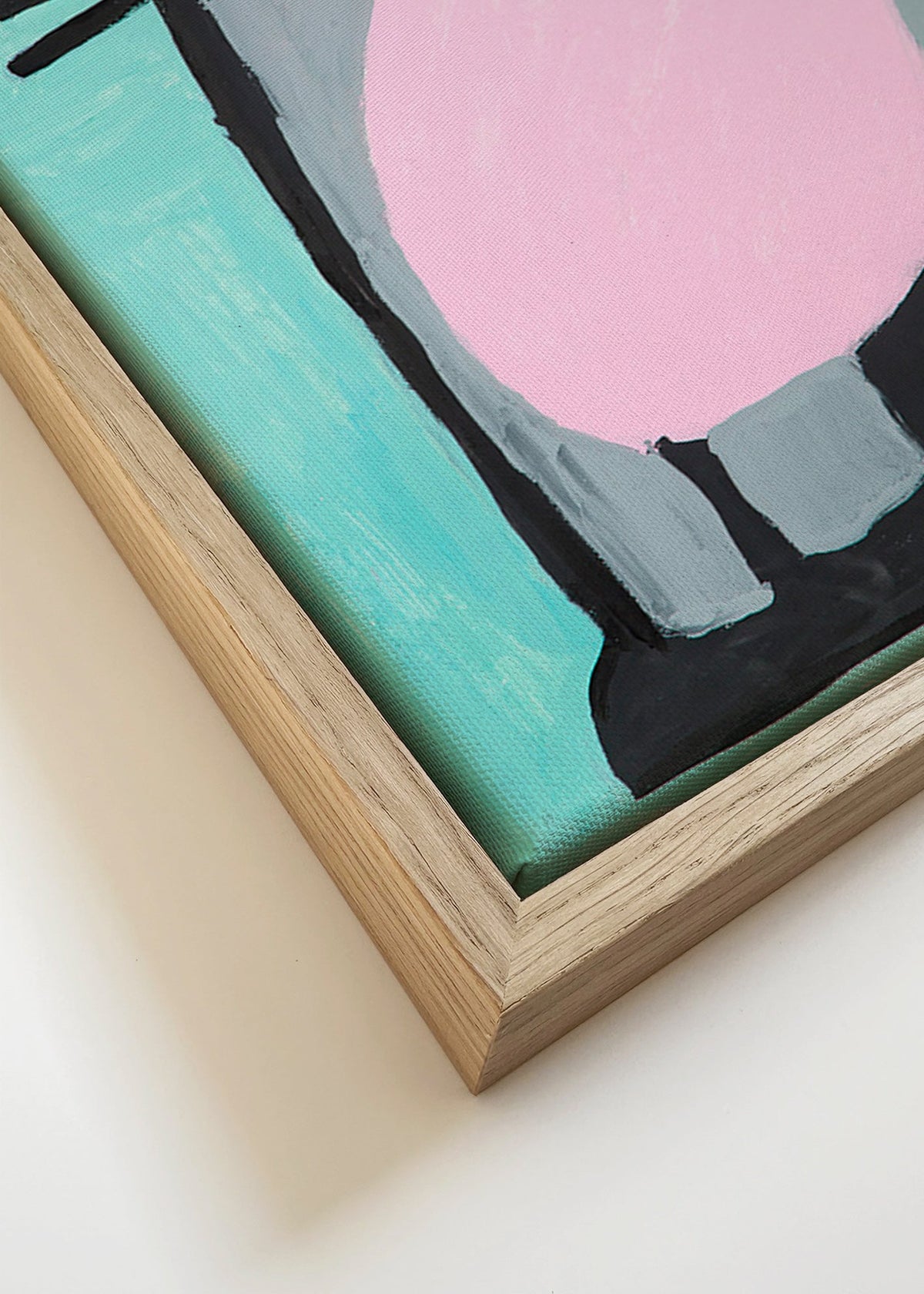 Kinderposter schattige roze pinguïn – Canvas detail
