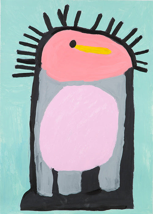 Kinderposter schattige roze pinguïn