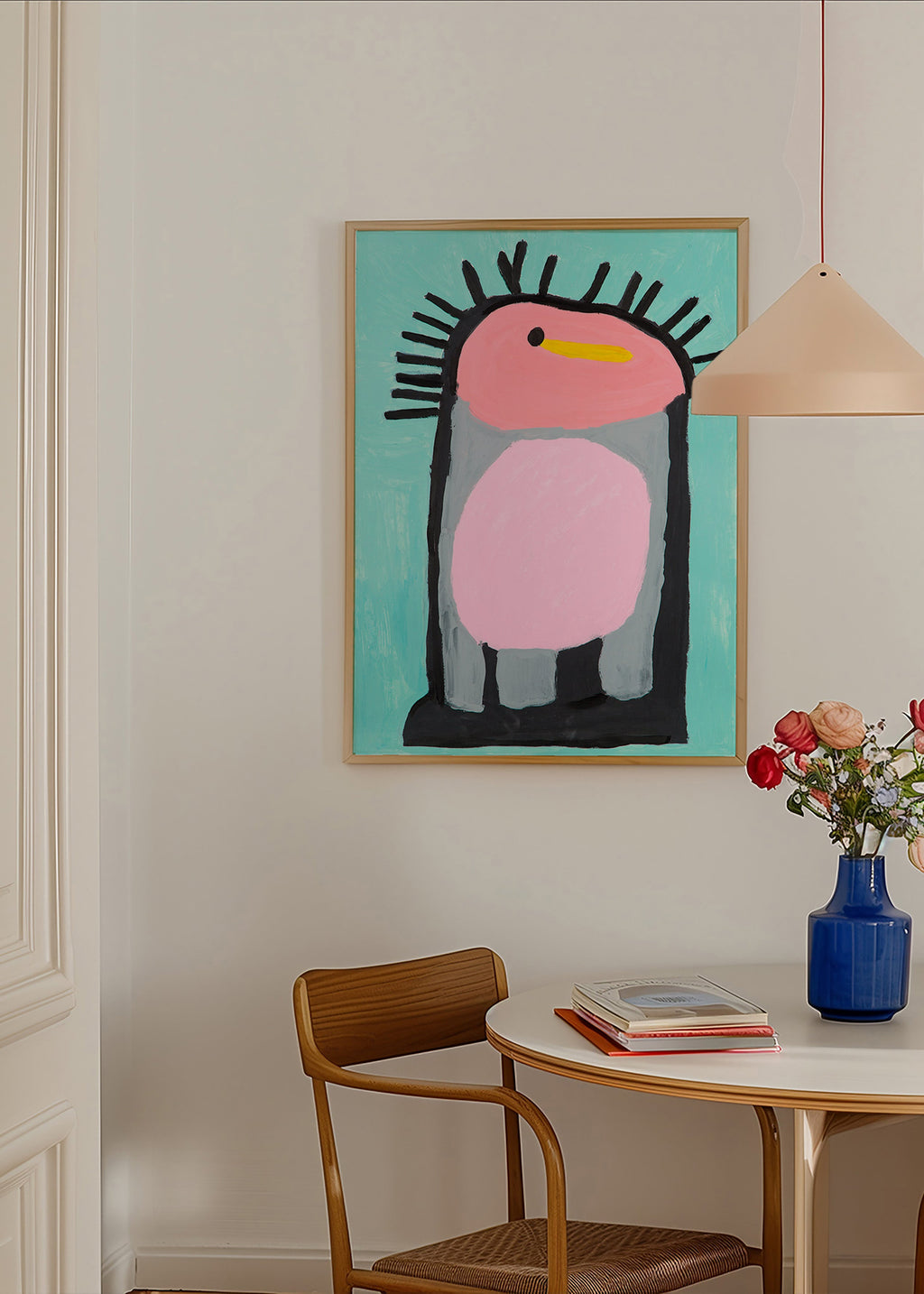 Kinderposter schattige roze pinguïn – Product1