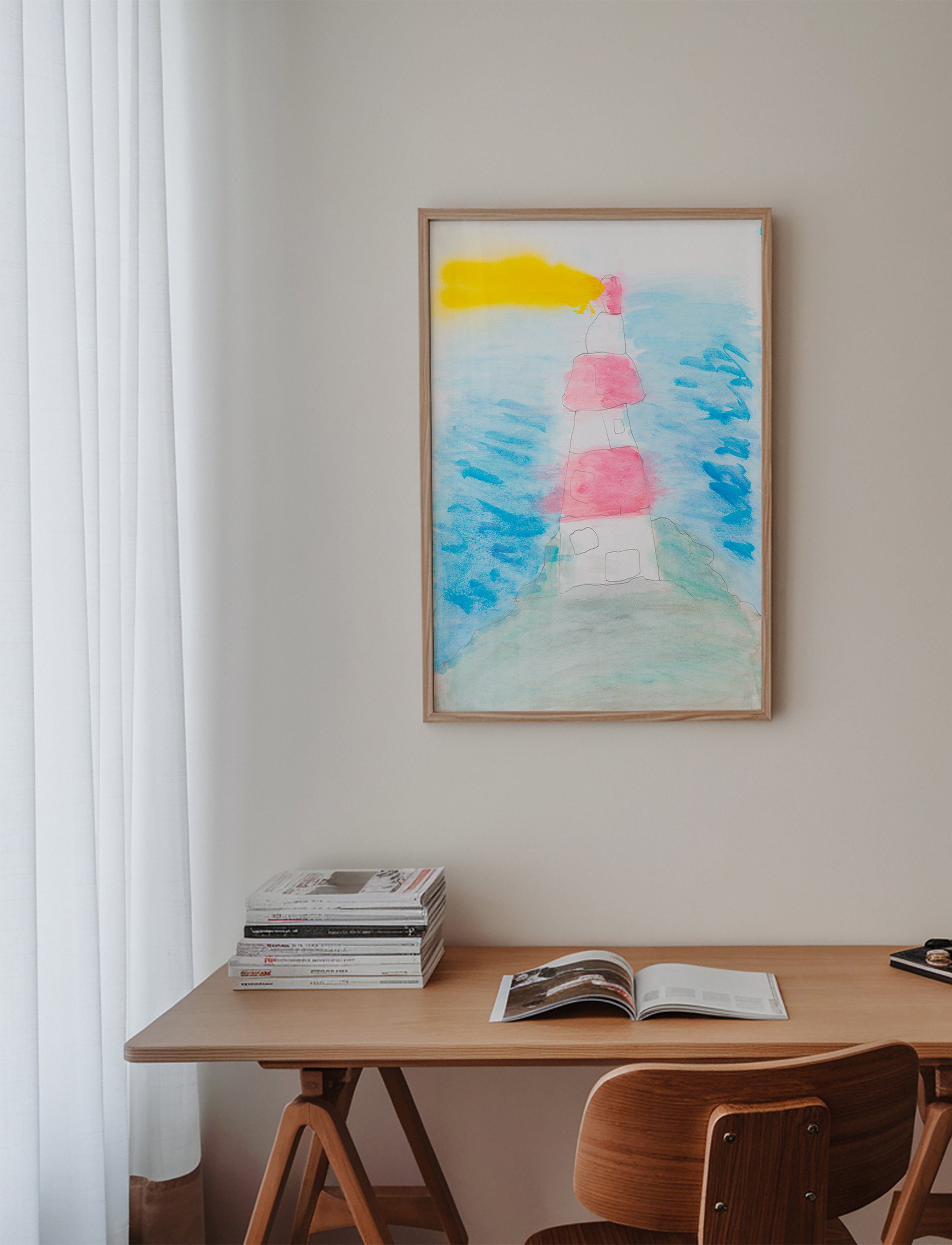Landschapskunst: vuurtoren aquarel schets – Product3