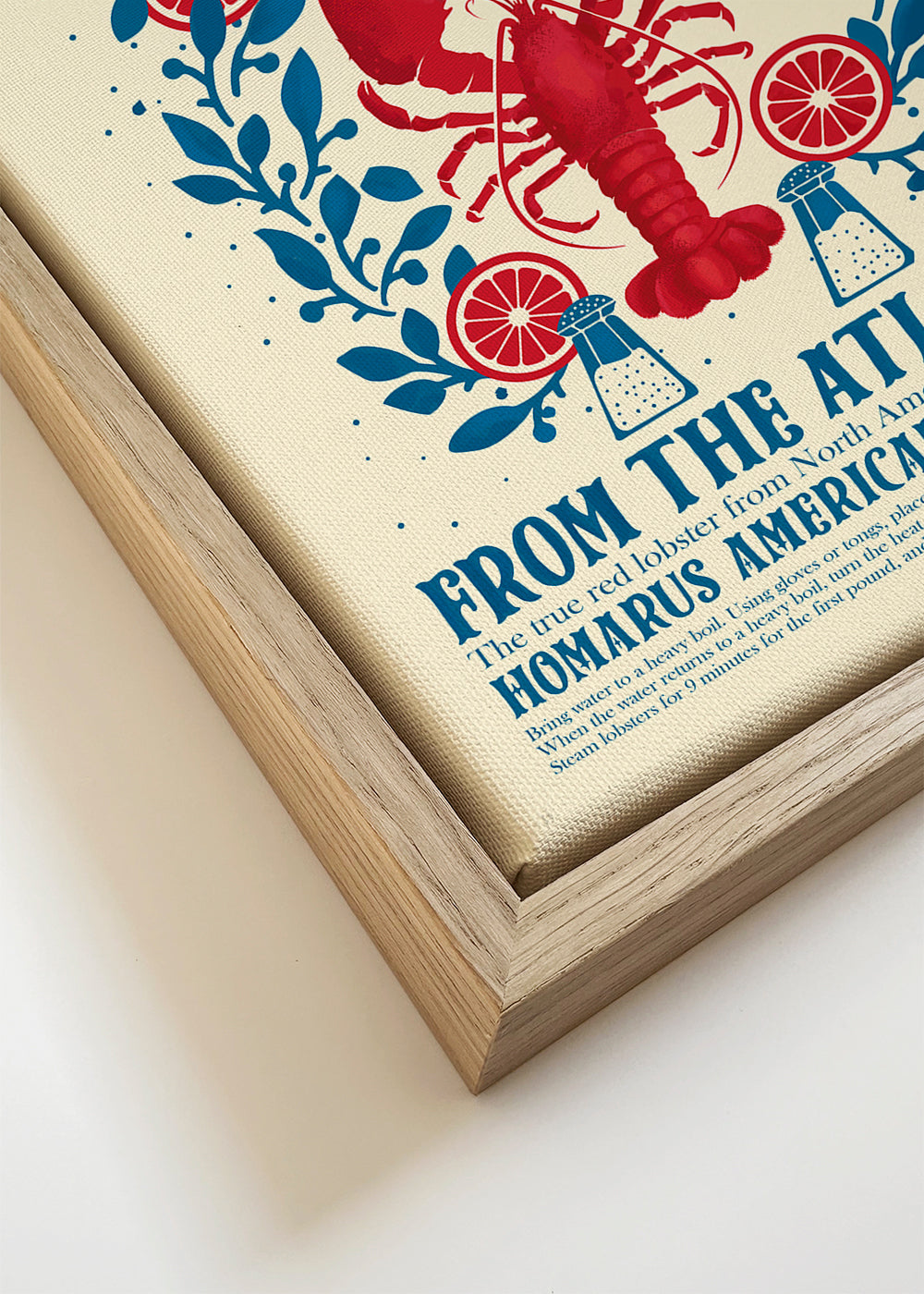 Keukenposter kreeft retro met opvallende letters