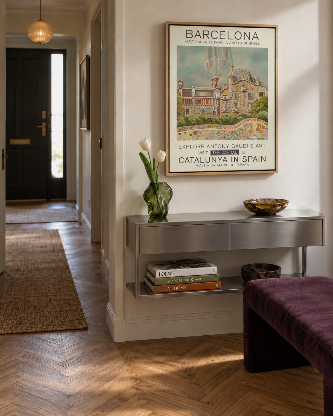 Barcelona print - Framed canvas in an interior