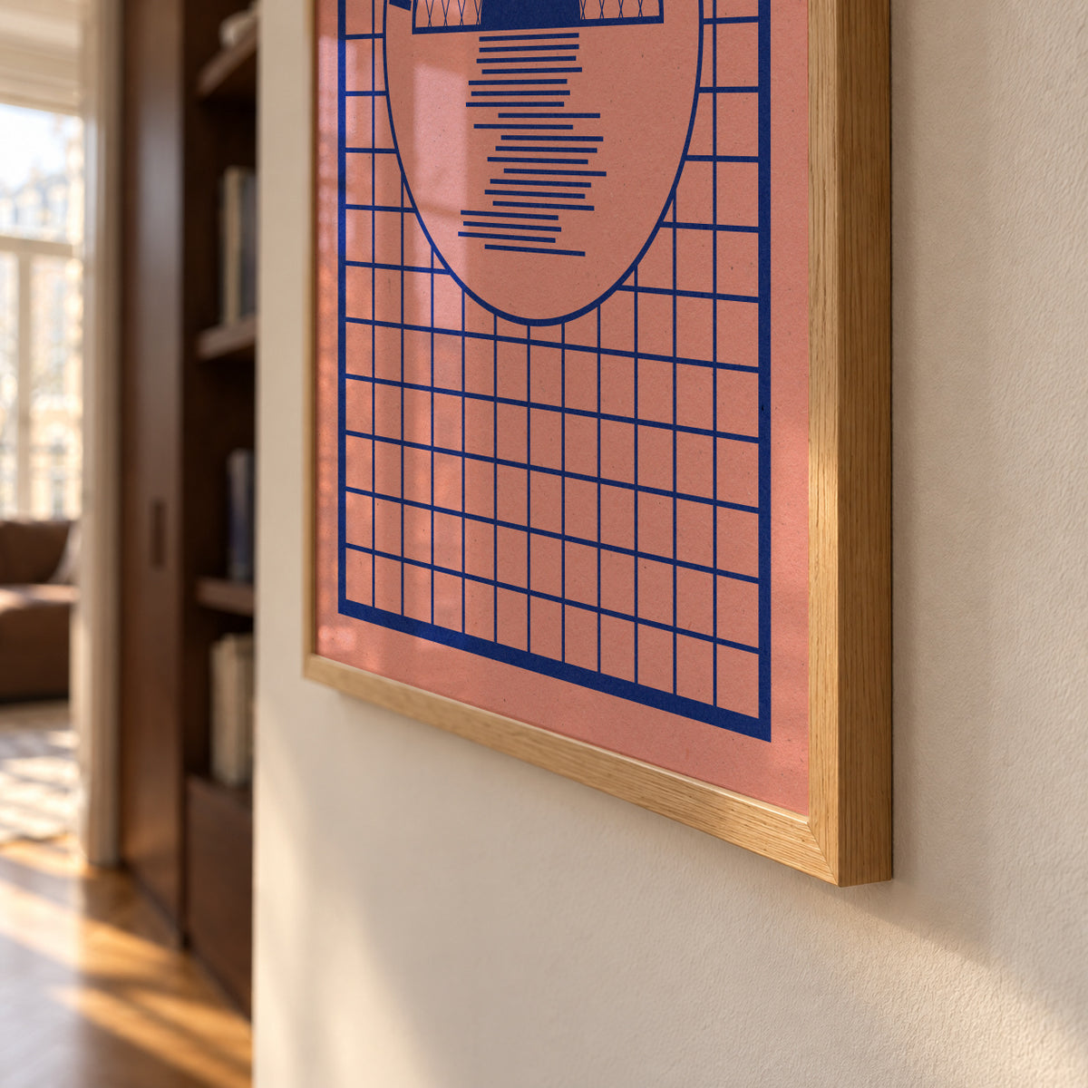 Nyc Sunset Society Blue - Framed poster detail