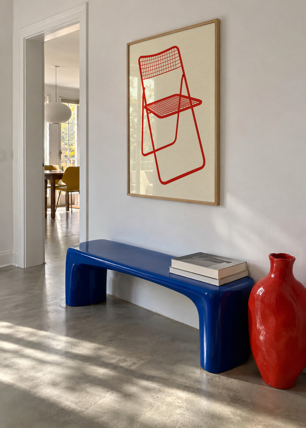 Ted Net Chair Red - Framed poster in an interior