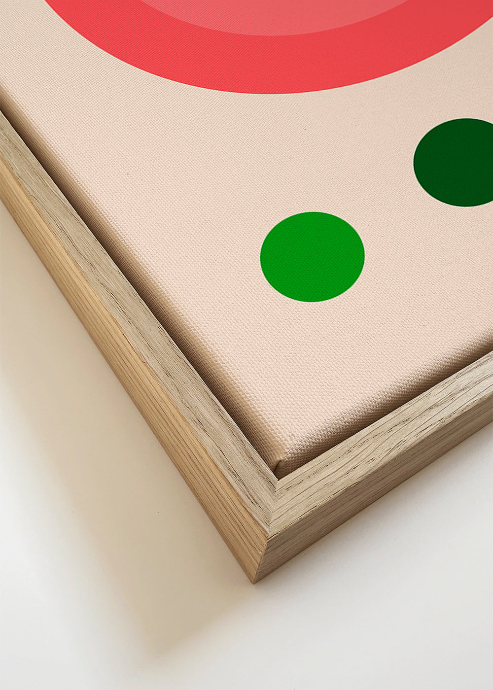 Geometrische poster Bauhaus groen en roze cirkel
