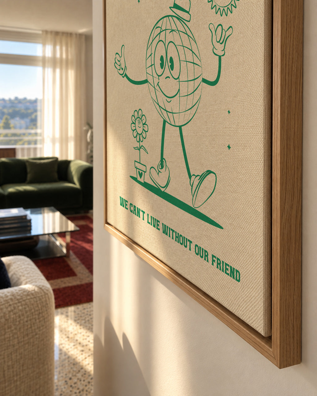 Be Kind Planet Earth - Framed canvas detail
