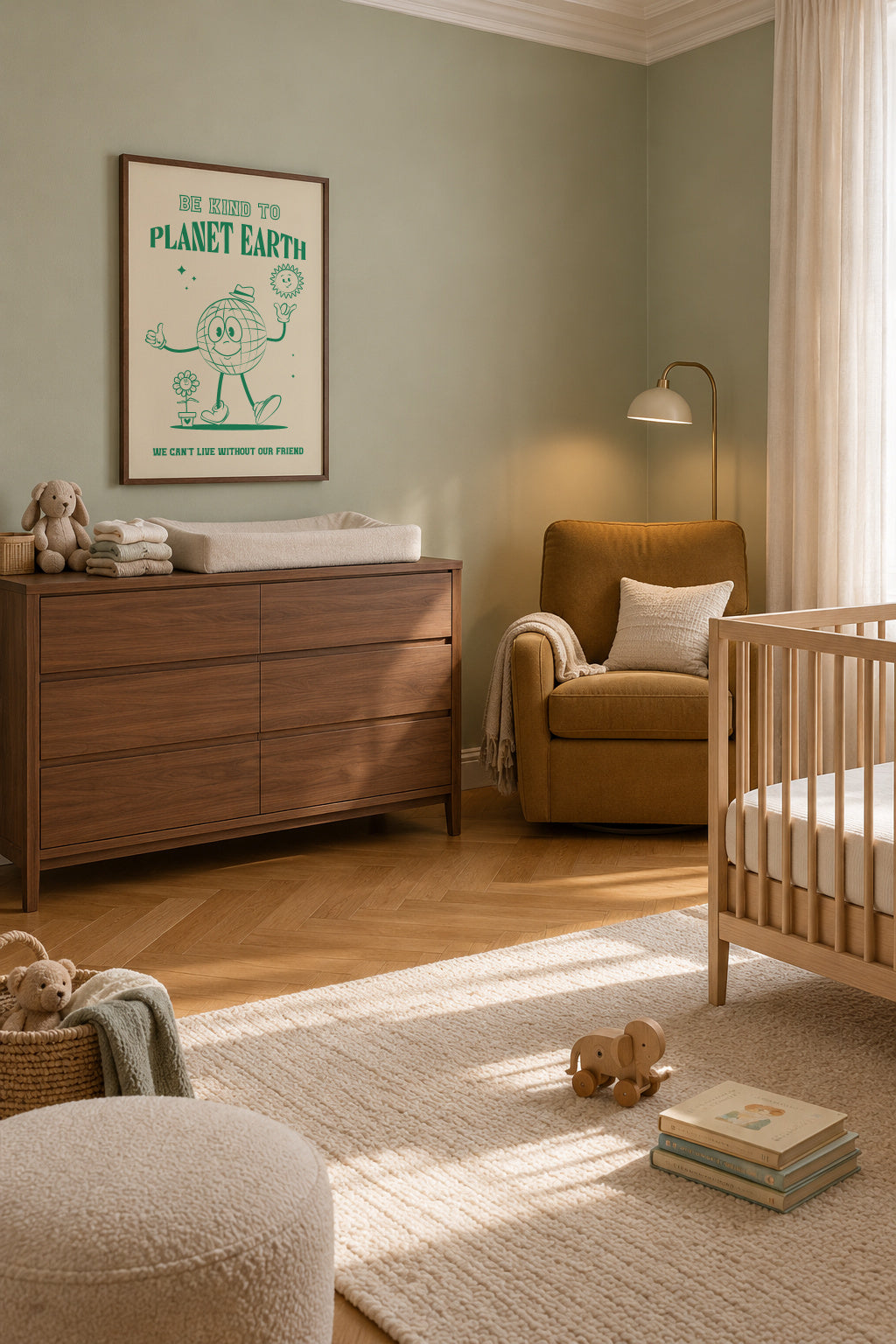 Be Kind Planet Earth - Framed poster in an interior