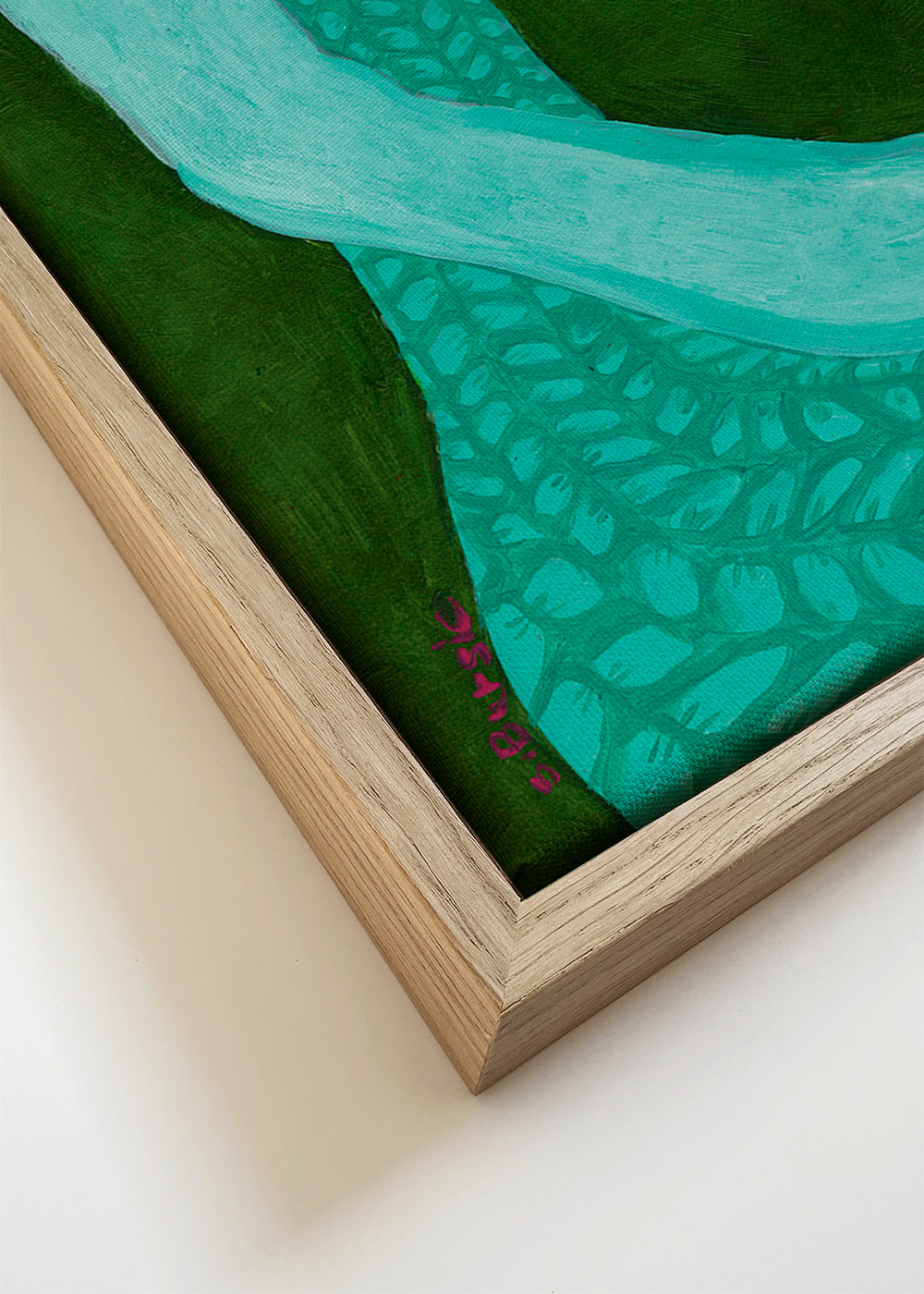 Vrouwelijke illustratie met duif op groen