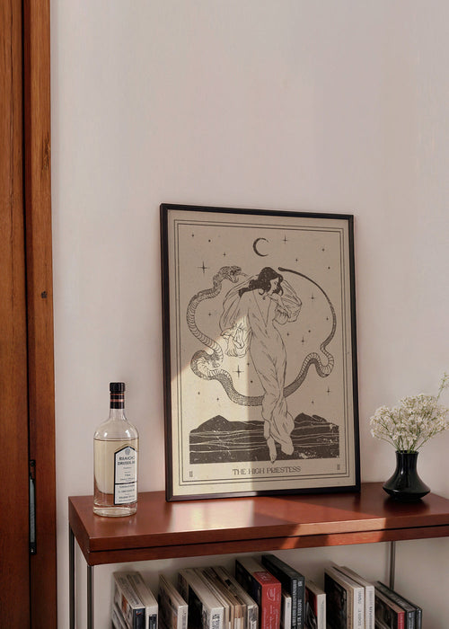 Vintage print: De Hoge Priesteres lijntekening