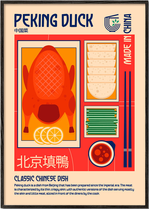 Keuken kunst Peking Duck retro illustratie