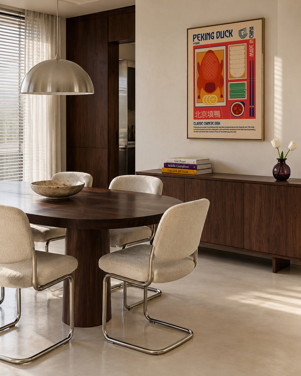 Peking Duck Japanese Food Print - Framed canvas in an interior