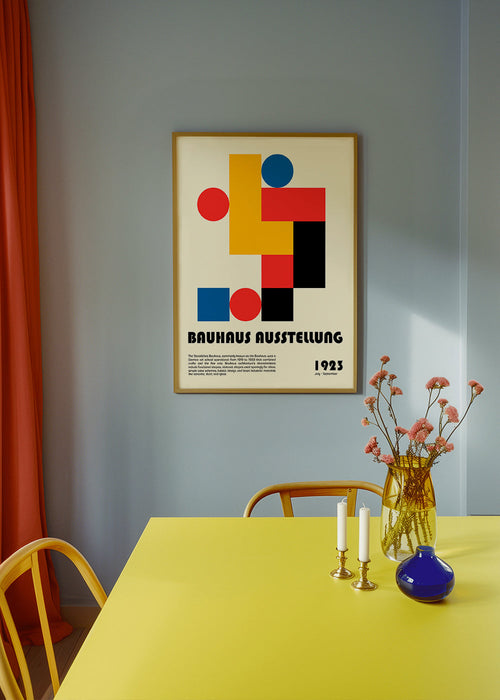 Geometrisch poster Bauhaus met primaire vormen