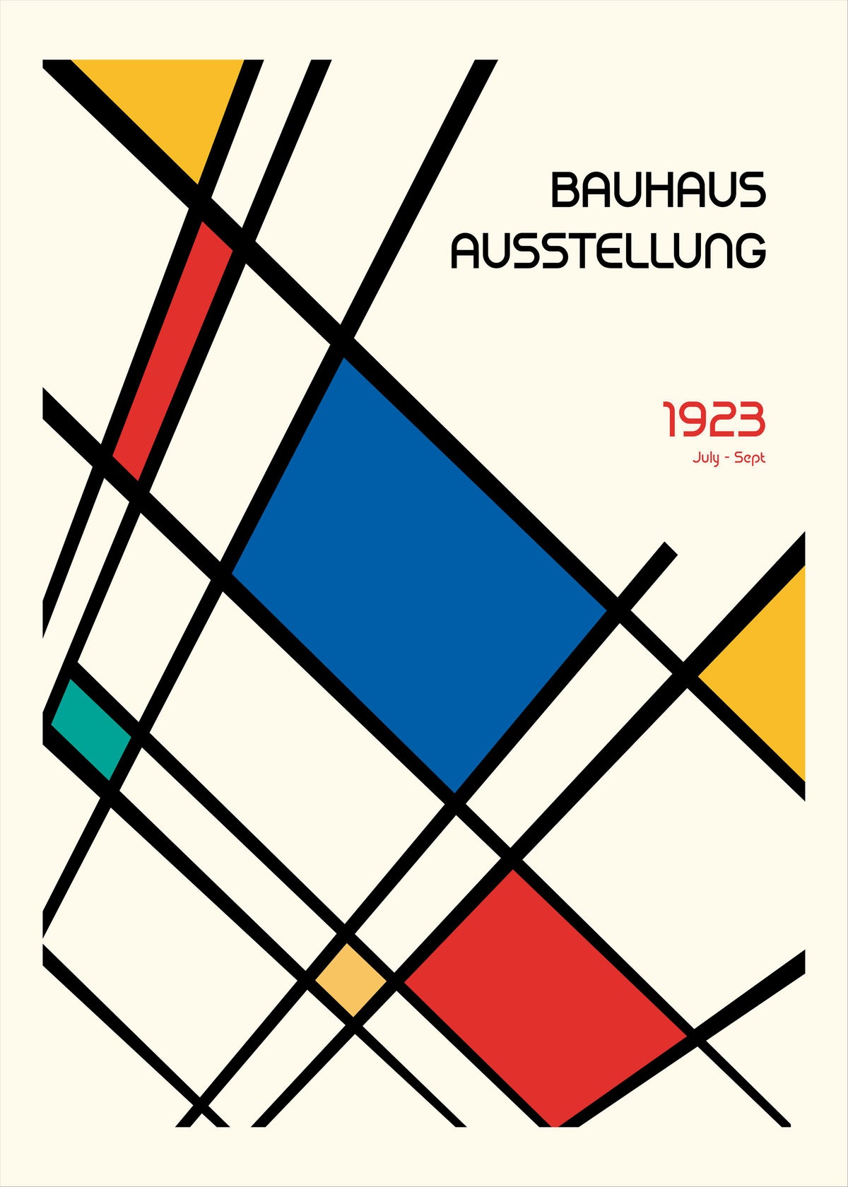 Bauhaus Geometric Design Retro - Unframed art print