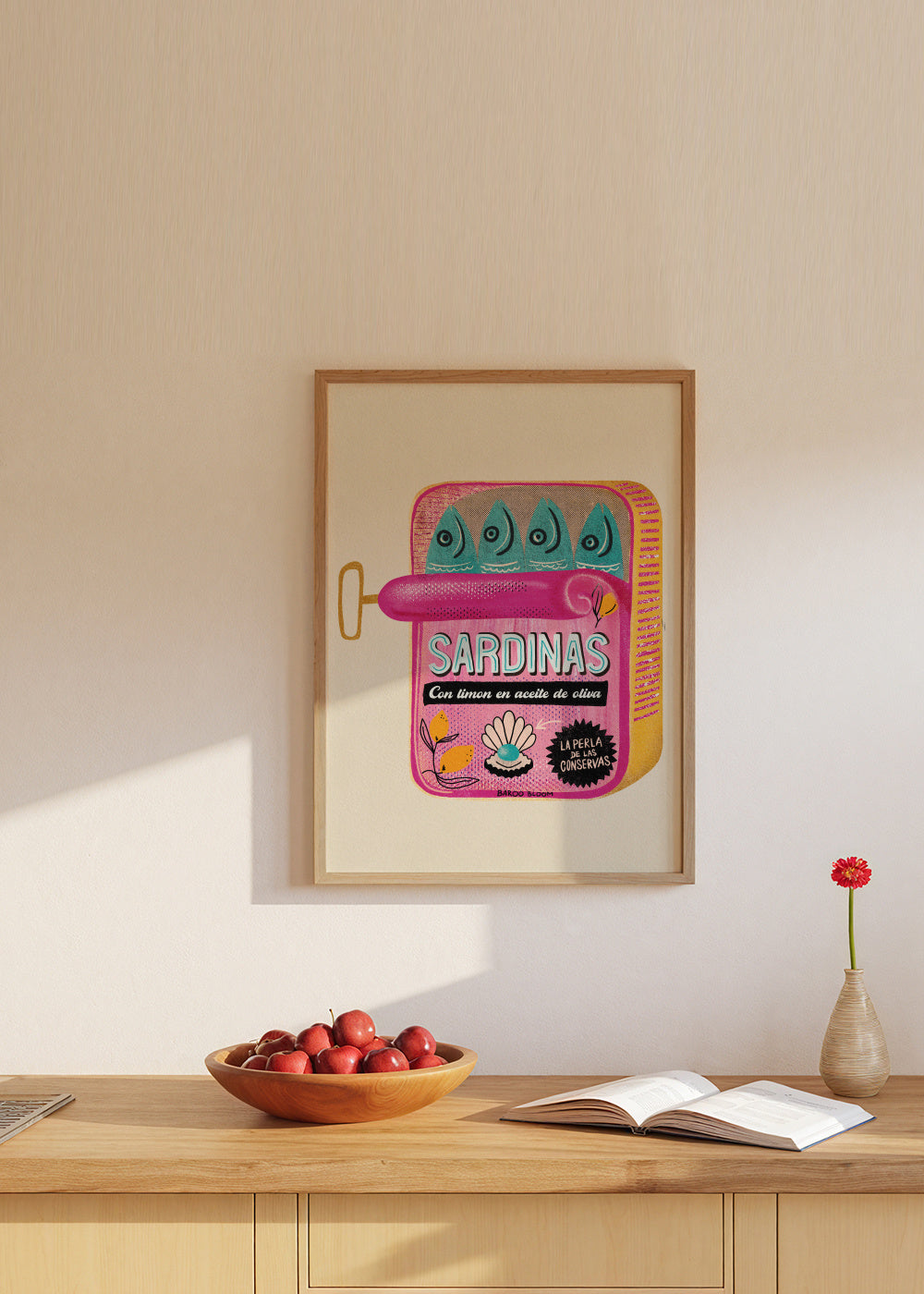 Sardines Tin Can - Framed poster in an interior